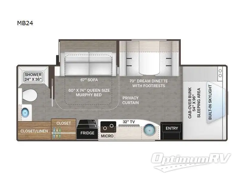 2023 Thor Quantum Sprinter MB24 RV Floorplan Photo