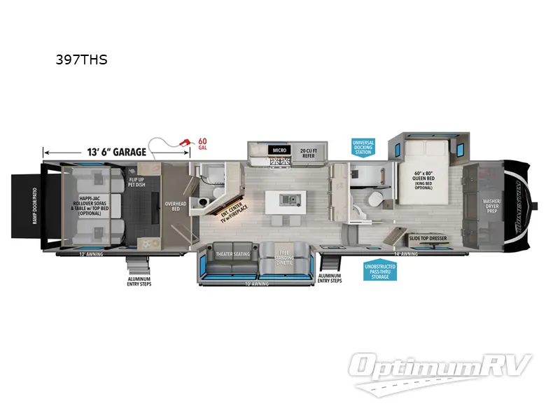 2024 Grand Design MOMENTUM 397THS Floorplan Photo