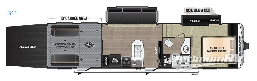 2017 Keystone Fuzion Impact Edition 311 RV Floorplan Photo