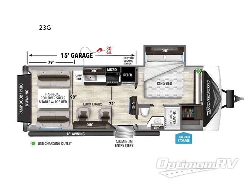 2022 Grand Design Momentum G-Class 23G RV Floorplan Photo
