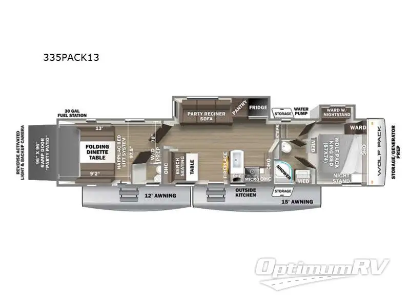 2021 Forest River Cherokee Wolf Pack 335PACK13 Floorplan Photo