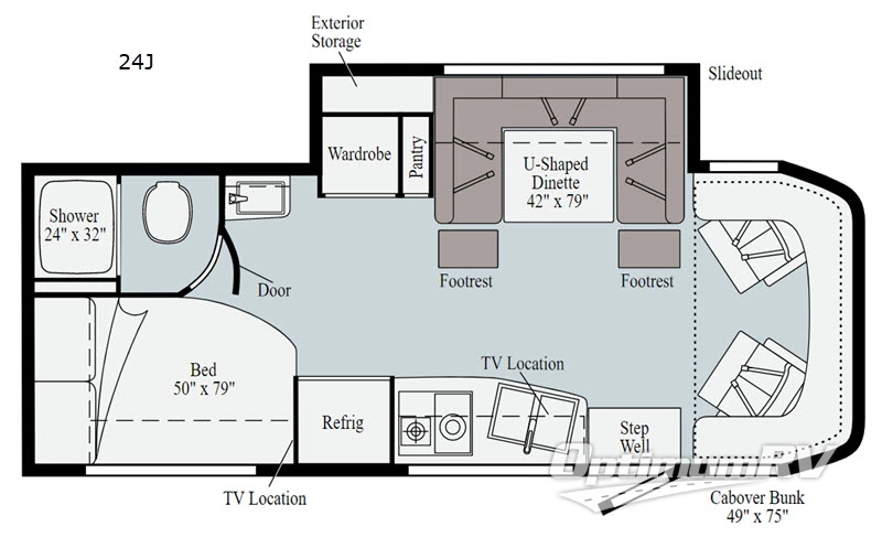 2020 Winnebago Navion 24J Floorplan Photo