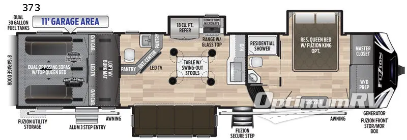 2020 Keystone Fuzion 373 Floorplan Photo