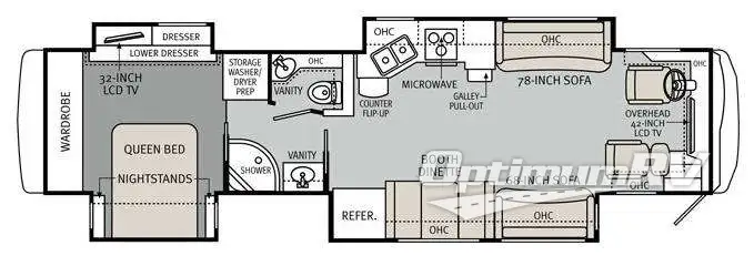 2012 Holiday Rambler Ambassador 40PDQ Floorplan Photo