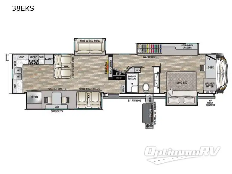 2021 Forest River Cedar Creek Champagne Edition 38EKS Floorplan Photo