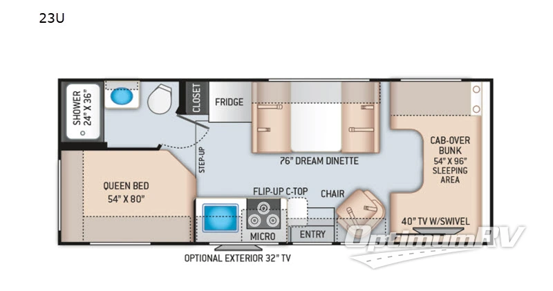 2020 Thor Four Winds 23U Floorplan Photo