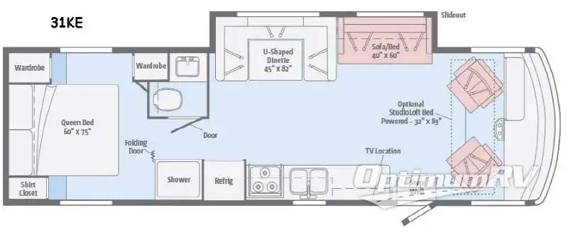 2016 Winnebago Vista 31KE Floorplan Photo