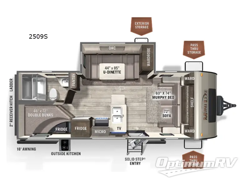 2022 Forest River Rockwood Mini Lite 2509S Floorplan Photo