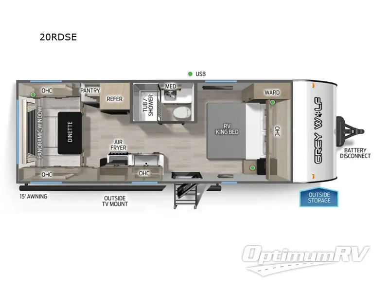 2026 Forest River Cherokee Grey Wolf 20RDSE RV Floorplan Photo