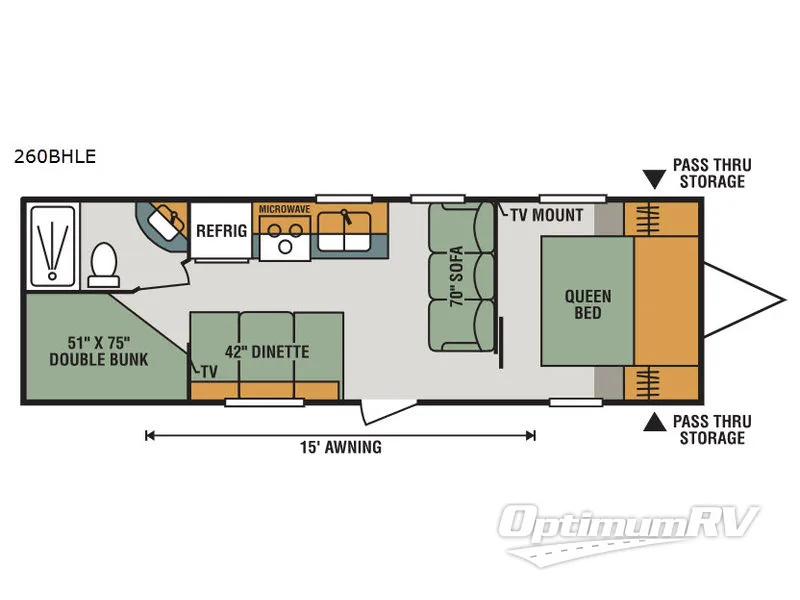 2019 KZ Sportsmen LE 260BHLE RV Floorplan Photo