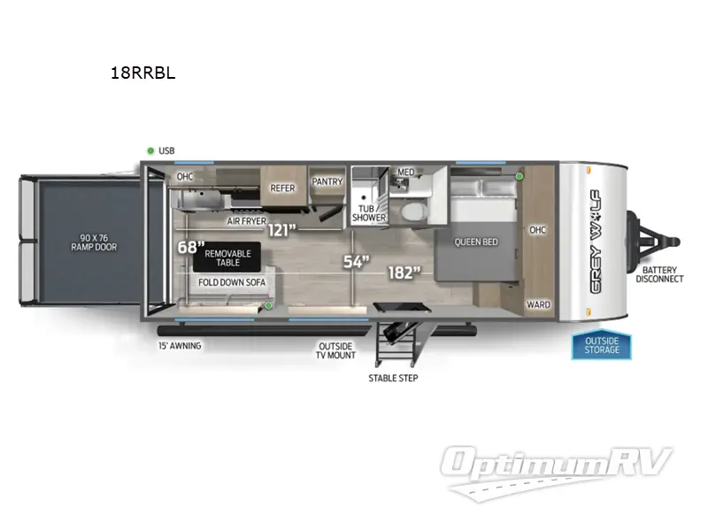 2026 Forest River Cherokee Grey Wolf Black label 18RRBL Floorplan Photo