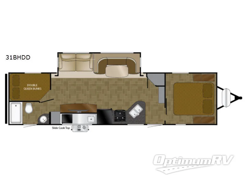 2018 Heartland North Trail 31BHDD King RV Floorplan Photo