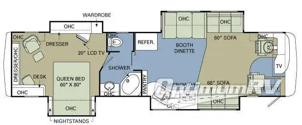 2008 Holiday Rambler Ambassador 40 PLQ Floorplan Photo