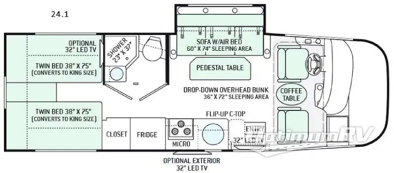 2016 Thor Vegas 24.1 RV Floorplan Photo