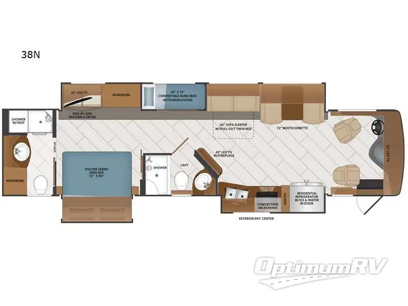 2021 Fleetwood Discovery 38N Floorplan Photo