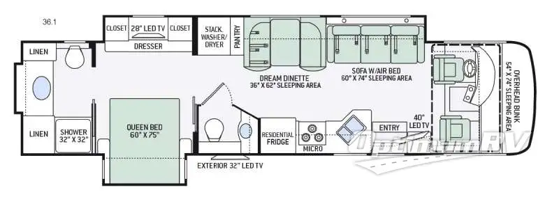 2016 Thor Palazzo 36.1 Floorplan Photo