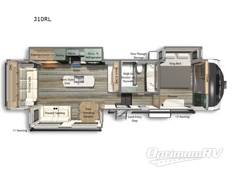 2024 Dutchmen Eddie Bauer 310RL RV Floorplan Photo