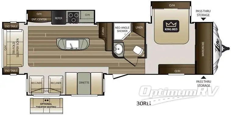 2016 Keystone Cougar X-Lite 30RLI RV Floorplan Photo