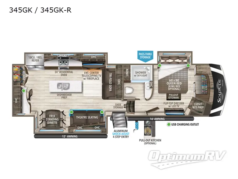 2022 Grand Design Solitude 345GK RV Floorplan Photo