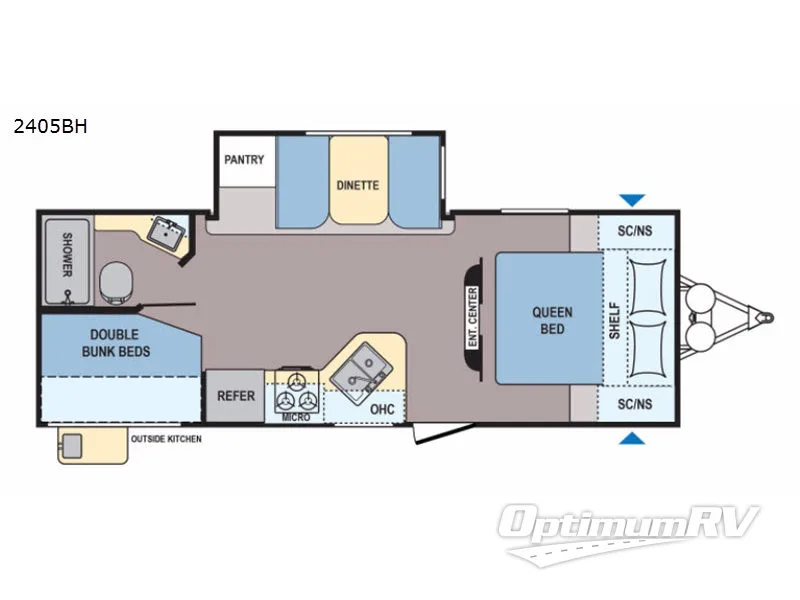 2019 Dutchmen Coleman Light 2405BH RV Floorplan Photo
