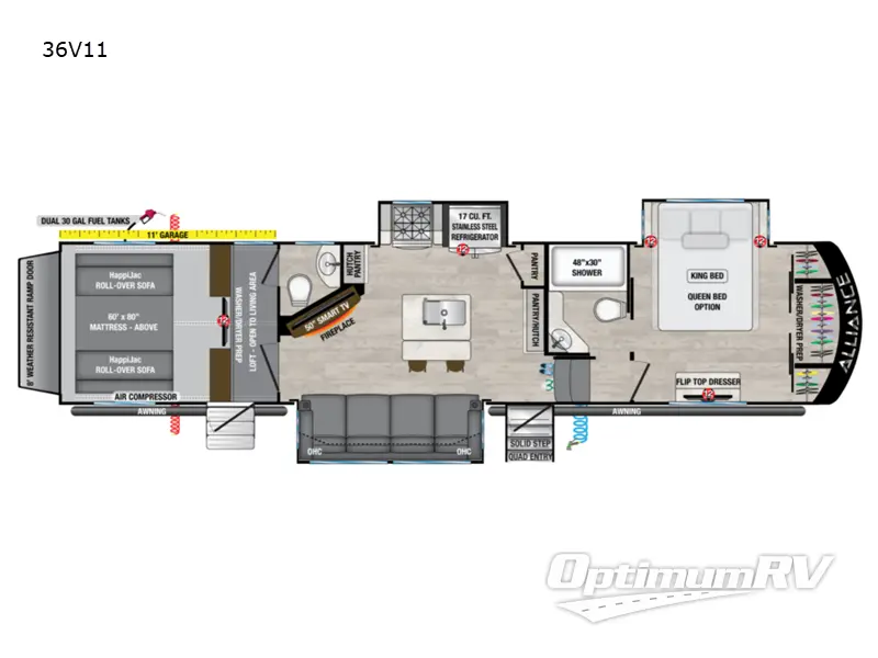 2023 Alliance Valor 36V11 Floorplan Photo
