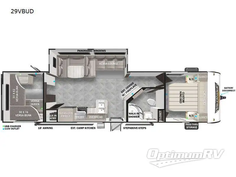 2023 Forest River Wildwood 29VBUD Floorplan Photo