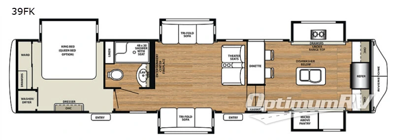 2018 RiverStone RiverStone 39FK RV Floorplan Photo