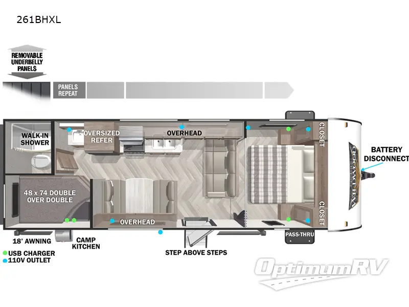 2022 Forest River Wildwood X-Lite 261BHXL Floorplan Photo