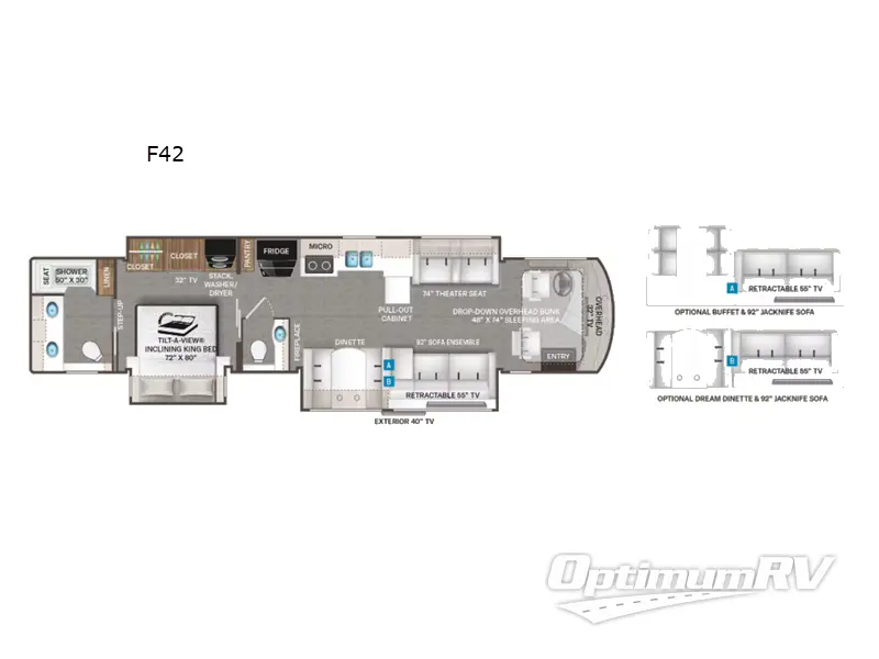 2022 Thor Venetian F42 RV Floorplan Photo