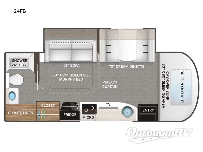 2023 Thor Tiburon Sprinter 24FB RV Floorplan Photo