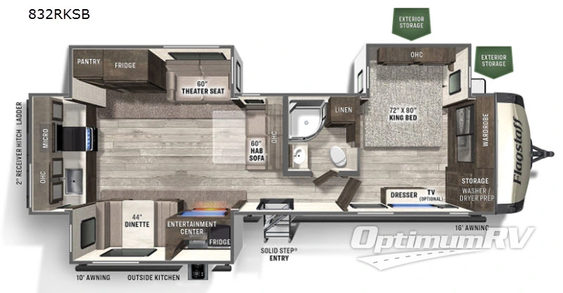 2021 Forest River Flagstaff Classic 832RKSB Floorplan Photo