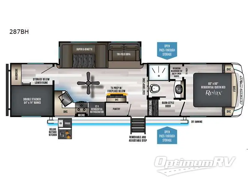 2021 Forest River Cherokee Arctic Wolf 287BH Floorplan Photo