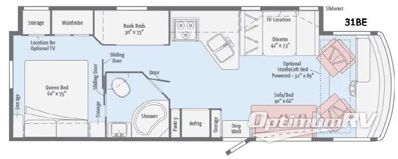 2016 Itasca Sunstar 31BE Floorplan Photo
