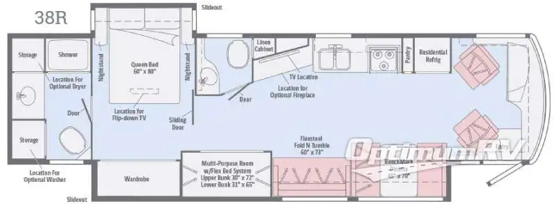 2016 Winnebago Forza 38R Floorplan Photo