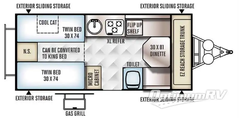 2016 Forest River Rockwood Hard Side High Wall Series A213HW Floorplan Photo