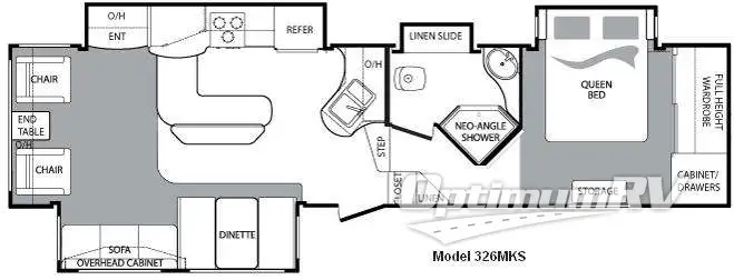 2010 Keystone Cougar 326MKS Floorplan Photo