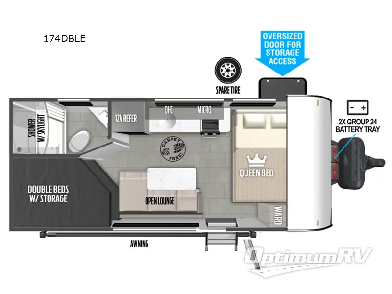2025 Forest River Salem FSX 174DBLE Floorplan Photo