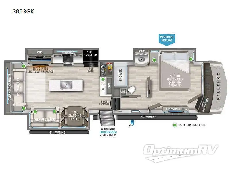 2024 Grand Design Influence 3803GK RV Floorplan Photo