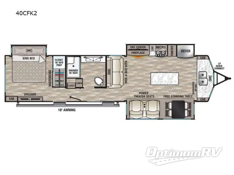 2021 Forest River Cedar Creek Cottage 40CFK2 Floorplan Photo