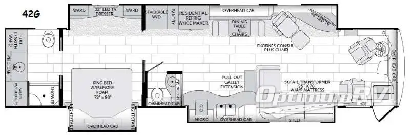 2015 American Coach American Revolution 42G Floorplan Photo