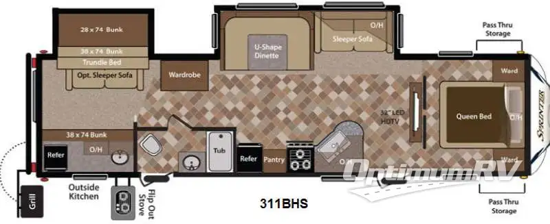 2013 Keystone Sprinter 311BHS Floorplan Photo