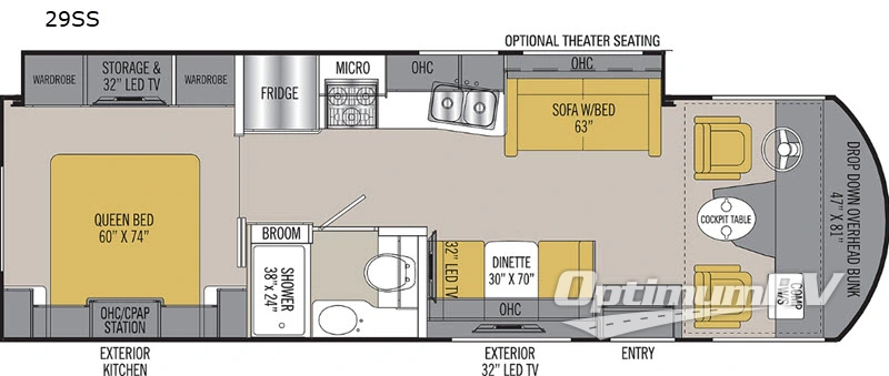 2019 Coachmen Pursuit Precision 29SS Floorplan Photo