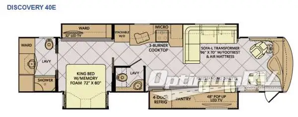 2015 Fleetwood Discovery 40E Floorplan Photo