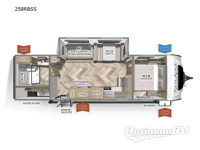 2022 Palomino SolAire Ultra Lite 258RBSS RV Floorplan Photo