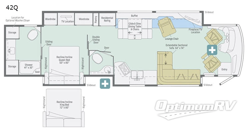 2020 Winnebago Horizon 42Q Floorplan Photo