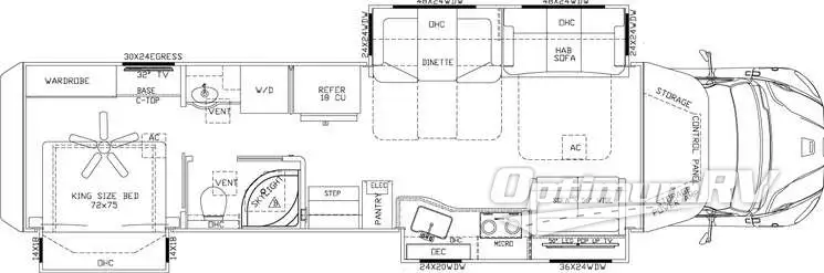 2017 Renegade Verona LE 40LTS Floorplan Photo