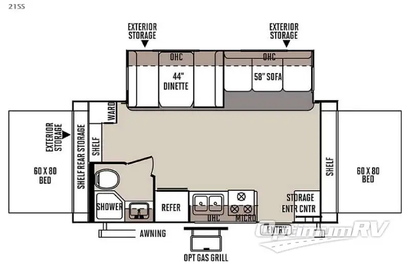 2015 Forest River Rockwood Roo 21SS Floorplan Photo