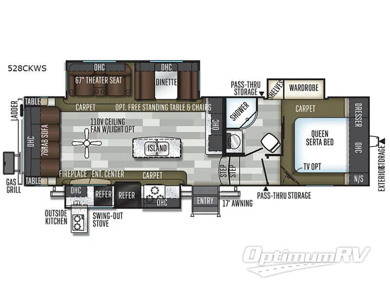 2019 Forest River Flagstaff Super Lite 528CKWS Floorplan Photo