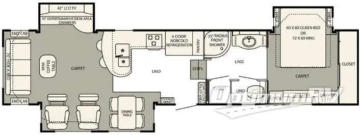 2008 NuWa HitchHiker Champagne 38LKTG Floorplan Photo