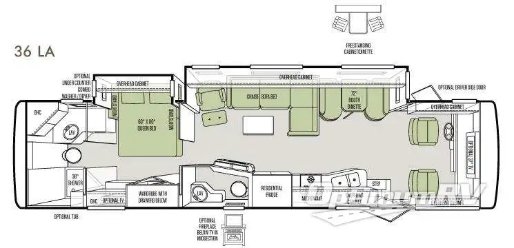 2012 Tiffin Allegro 36 LA RV Floorplan Photo